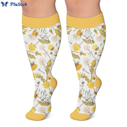 Plus Size Lemon Garden Compression Socks - image 3