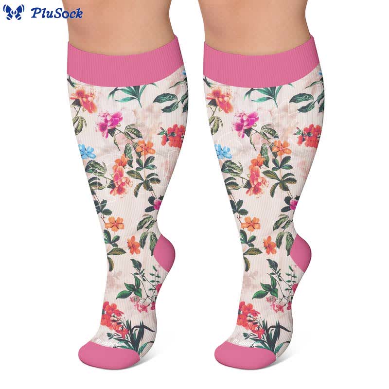 Plus Size Lemon Garden Compression Socks - image 4