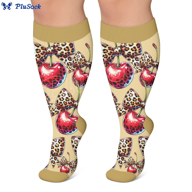 Plus Size Love Leopard Compression Socks - image 2
