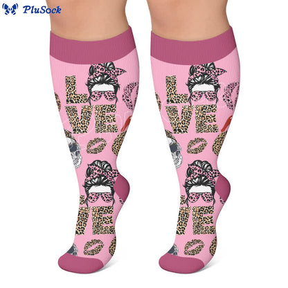 Plus Size Love Leopard Compression Socks - image 4