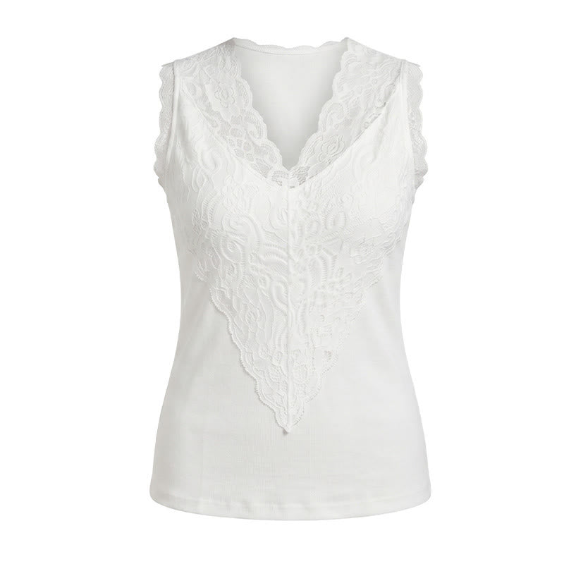 Plus Size Lace V Neck Tank Top - image 7