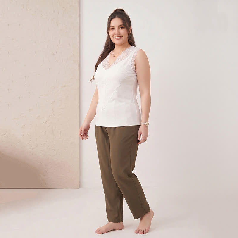 Plus Size Lace V Neck Tank Top - image 4