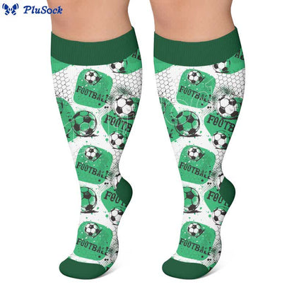 Plus Size Soccer Print Compression Socks - image 3