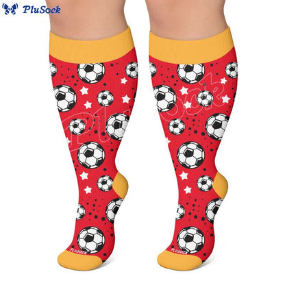Plus Size Soccer Print Compression Socks - image 4