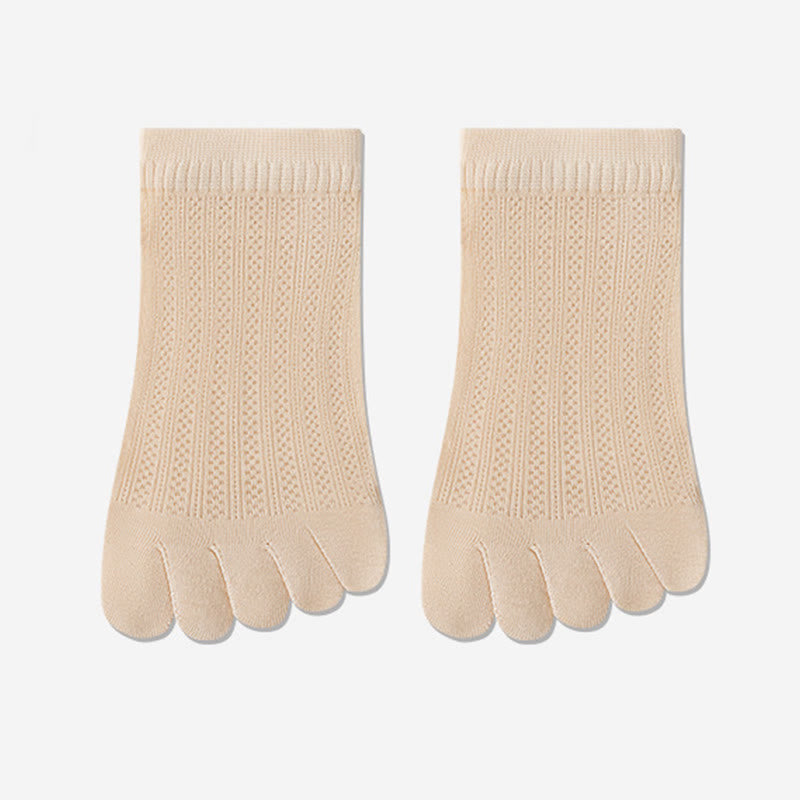 Breathable Mesh Alignment Socks(4 Pairs) - Apricot - EU36-40(US3-7) - image 14