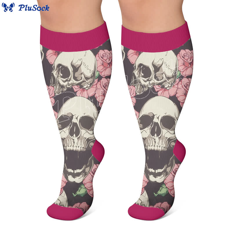 Plus Size Crow Skull Compression Socks - image 2