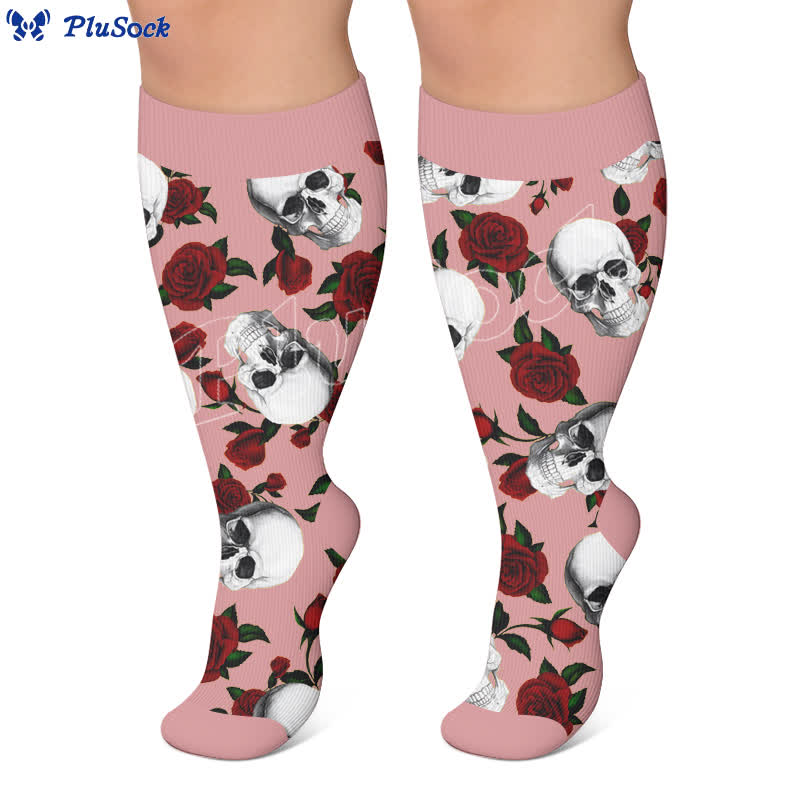 Plus Size Crow Skull Compression Socks - image 3