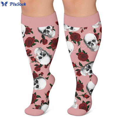 Plus Size Crow Skull Compression Socks - image 3