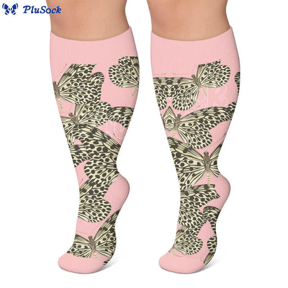 Plus Size Butterfly Leopard Compression Socks - image 4