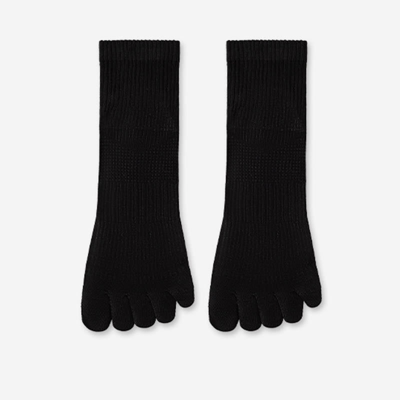 Breathable Cotton Alignment Socks(5 Pairs) - Black - EU39-45(US6-11) - image 10