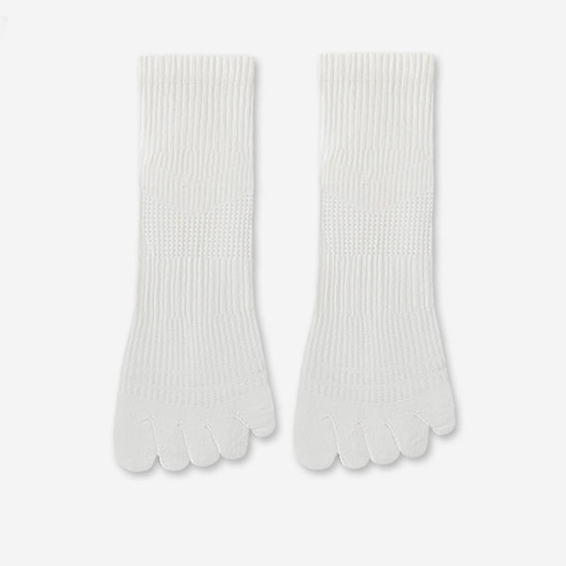Breathable Cotton Alignment Socks(5 Pairs) - White - EU39-45(US6-11) - image 9