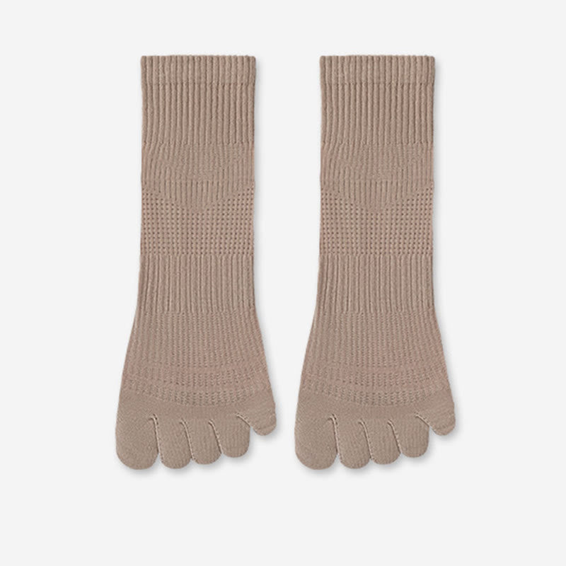 Breathable Cotton Alignment Socks(5 Pairs) - Khaki - EU39-45(US6-11) - image 12