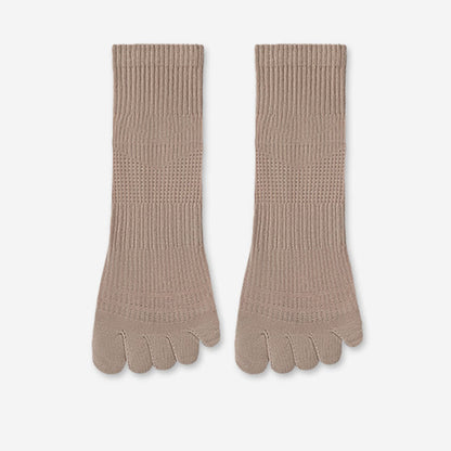 Breathable Cotton Alignment Socks(5 Pairs) - Khaki - EU39-45(US6-11) - image 12
