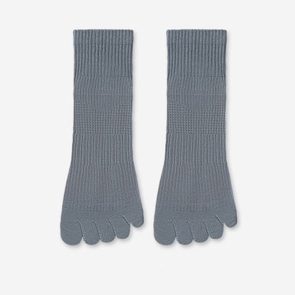 Breathable Cotton Alignment Socks(5 Pairs) - Blue - EU39-45(US6-11) - image 13