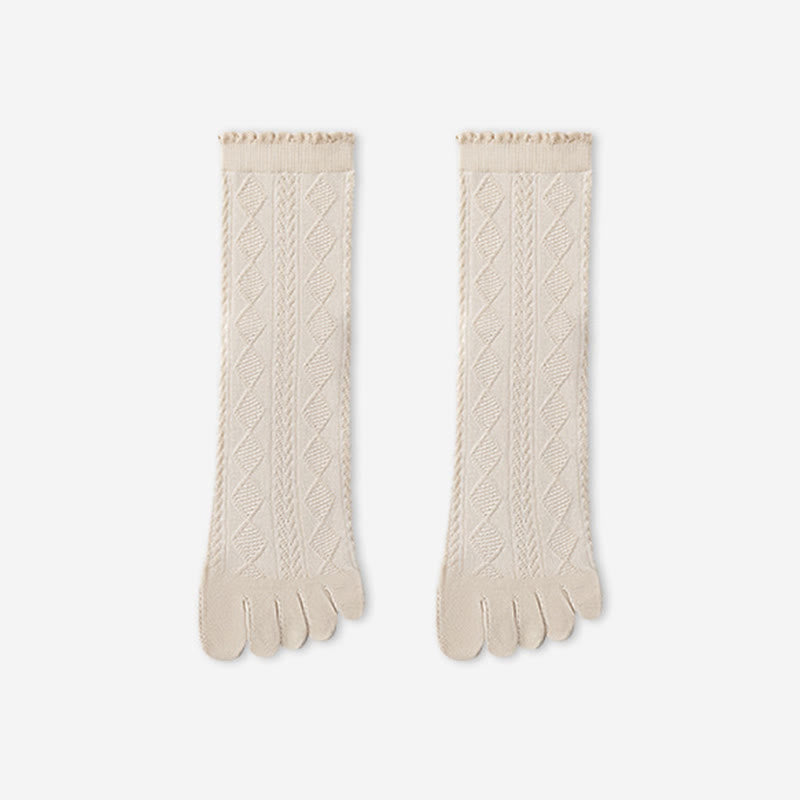 Cotton Mesh Alignment Socks(3 Pairs) - Apricot - EU36-40(US3-7) - image 15