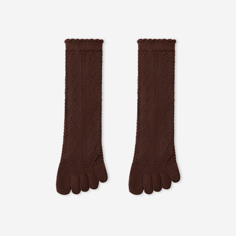 Cotton Mesh Alignment Socks(3 Pairs) - Brown - EU36-40(US3-7) - image 16