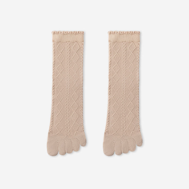 Cotton Mesh Alignment Socks(3 Pairs) - Khaki - EU36-40(US3-7) - image 14