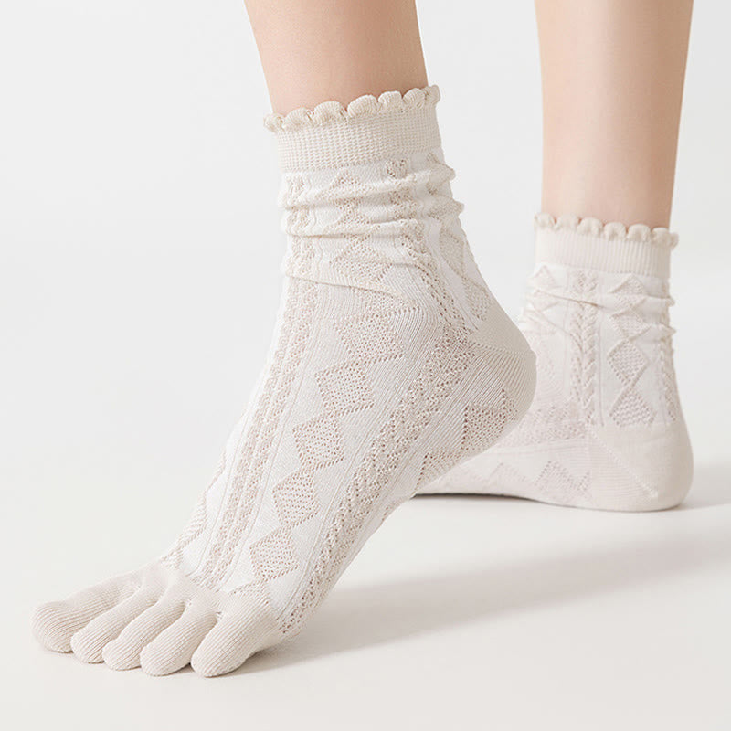 Cotton Mesh Alignment Socks(3 Pairs) - image 5