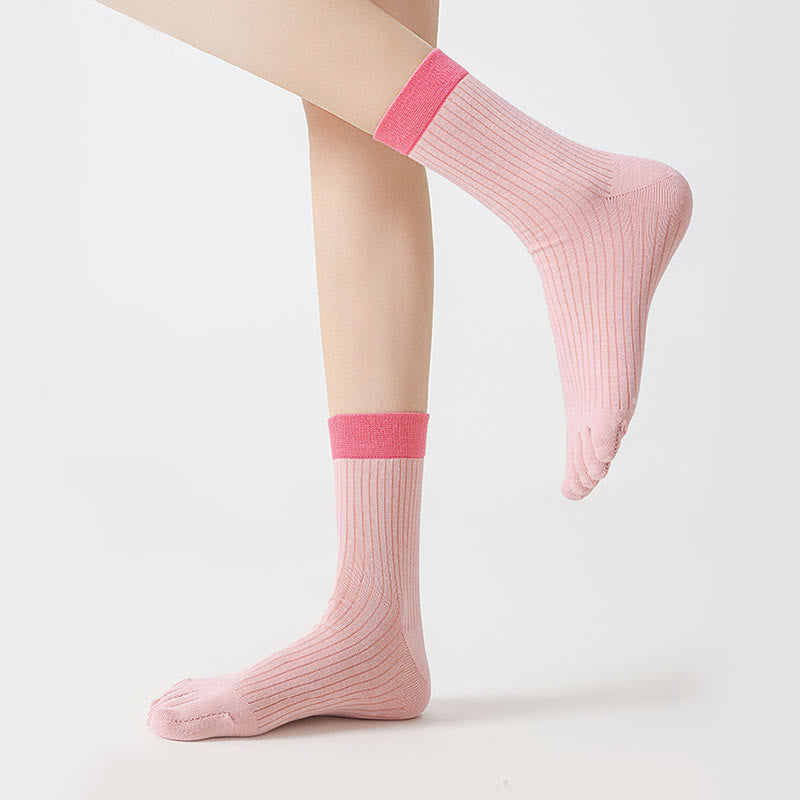 Casual Colorblock Alignment Socks(3 Pairs) - image 7