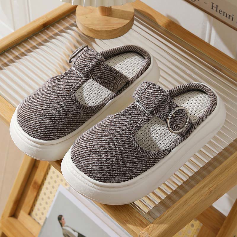 Plus Size Cozy Thick Sole Slippers - Brown - EU44-45(US9-10) - image 11