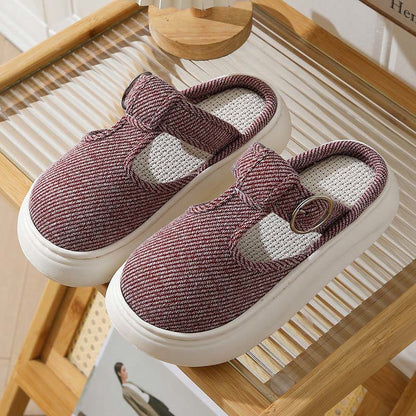 Plus Size Cozy Thick Sole Slippers - Red - EU44-45(US9-10) - image 13