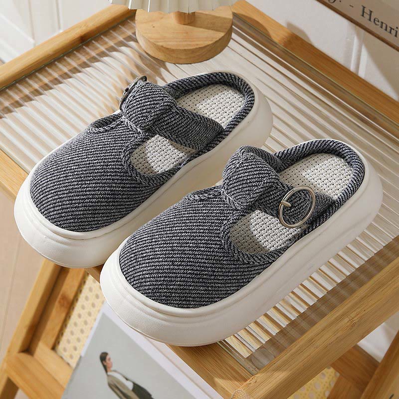 Plus Size Cozy Thick Sole Slippers - Grey - EU44-45(US9-10) - image 12