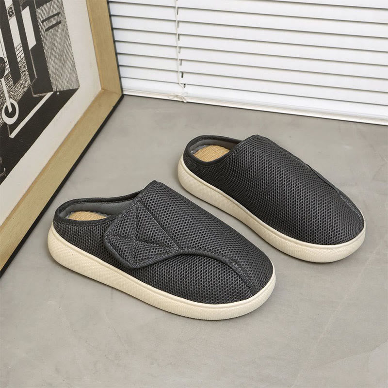 Plus Size Breathable Mesh Upper Slippers - Grey-B - EU47-48(US11-12) - image 16