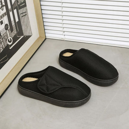 Plus Size Breathable Mesh Upper Slippers - Black-A - EU47-48(US11-12) - image 14