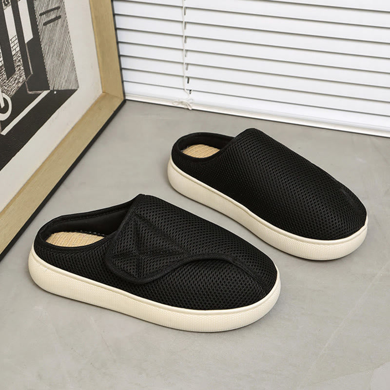 Plus Size Breathable Mesh Upper Slippers - Black-B - EU47-48(US11-12) - image 17