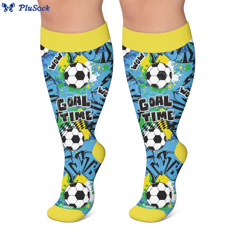 Plus Size Soccer Graffiti Compression Socks - image 4
