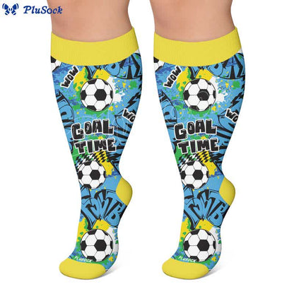 Plus Size Soccer Graffiti Compression Socks - image 4