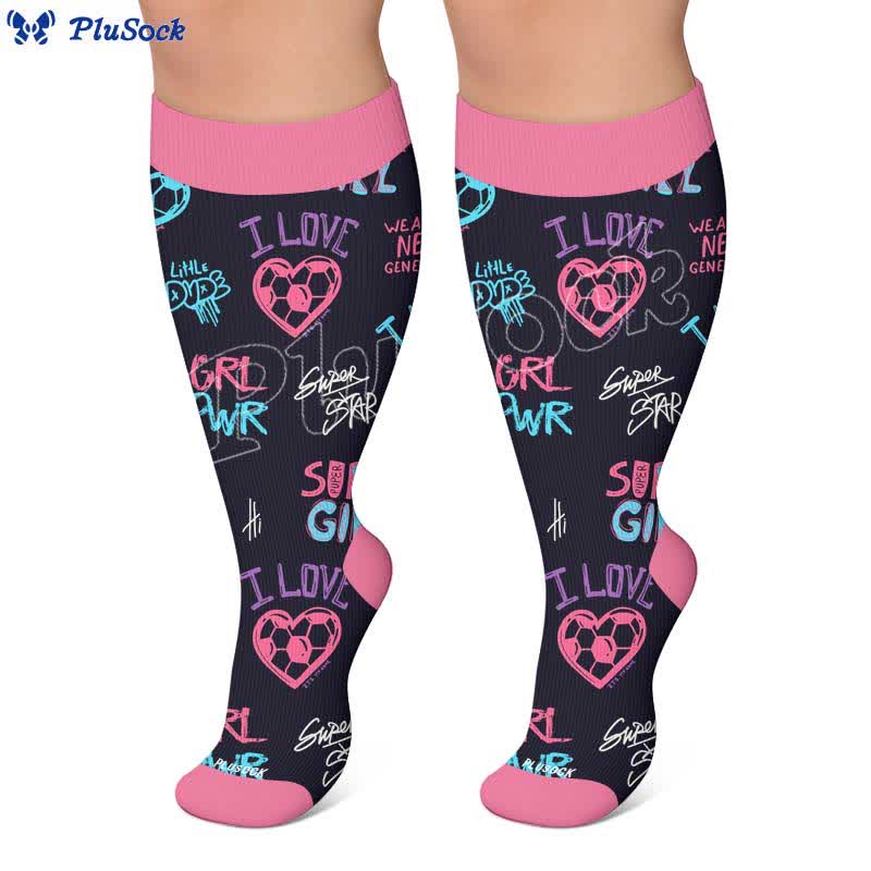 Plus Size Soccer Graffiti Compression Socks - image 2