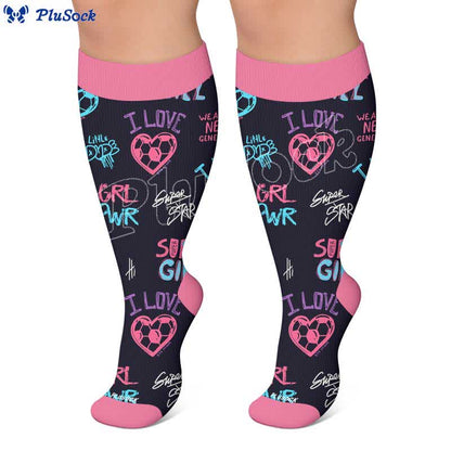 Plus Size Soccer Graffiti Compression Socks - image 2
