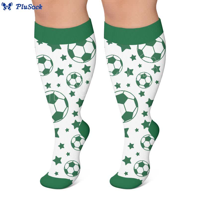 Plus Size Soccer Graffiti Compression Socks - image 3