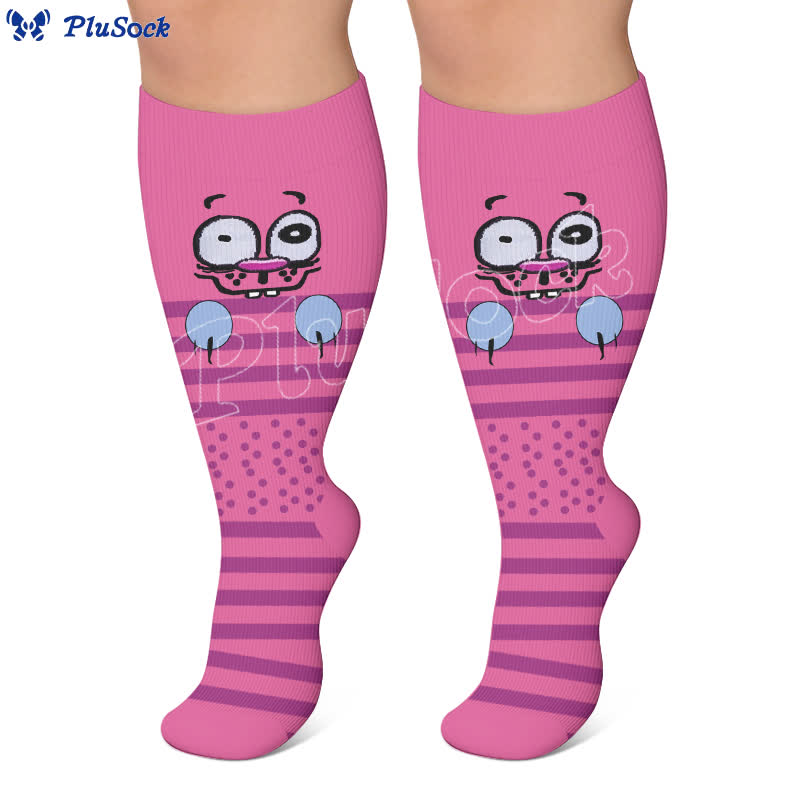 Plus Size Cartoon Animal Stripes Compression Socks - image 3