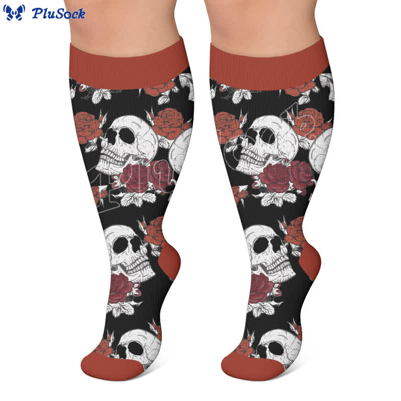 Plus Size Punk Butterfly Skull Compression Socks - image 2