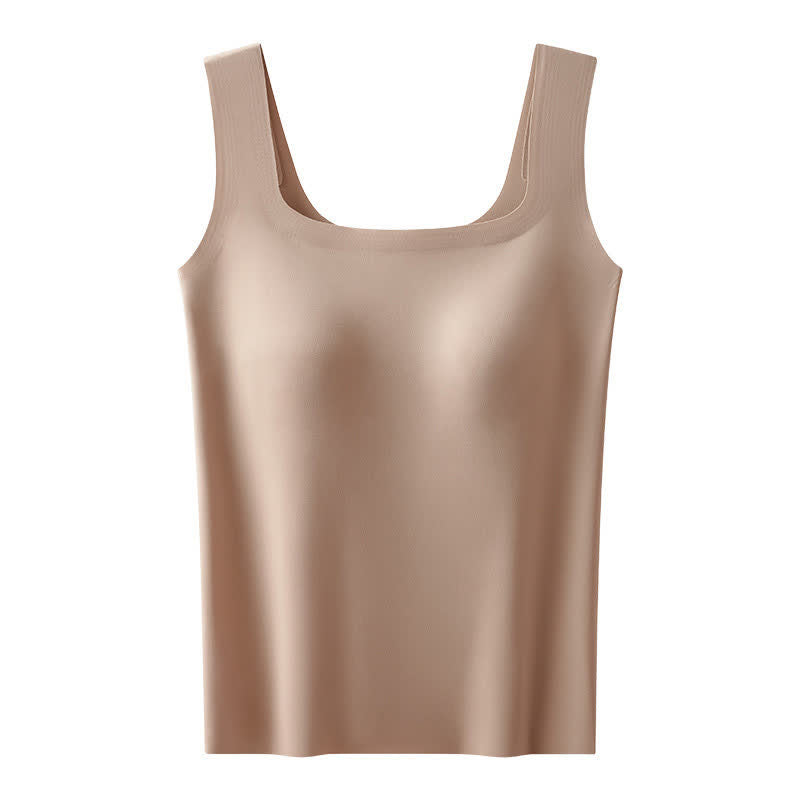 Plus Size Square Neck Cooling Sensation Tank Top - Coffee - XXL - image 8