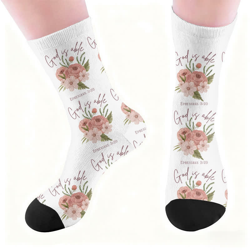 Floral Leopard Print Socks - image 4