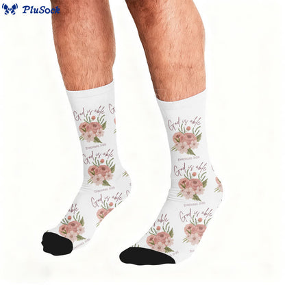 Floral Leopard Print Socks - image 1