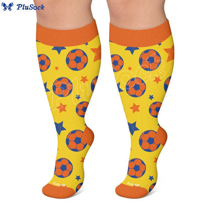 Plus Size Sport Soccer Print Compression Socks - image 6