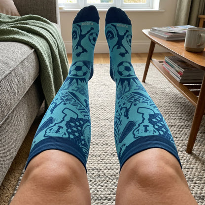 Plus Size Sport Soccer Print Compression Socks - image 1