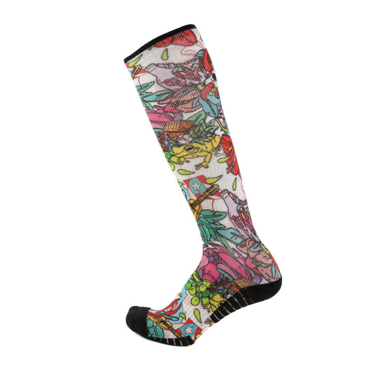 Bamboo Floral Butterfly Compression Socks - Pink - EU36-40(US3-7) - image 4