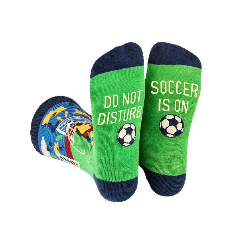 Soccer Slogan Quarter Socks(2 Pairs) - Green - EU38-44(US5-10) - image 4