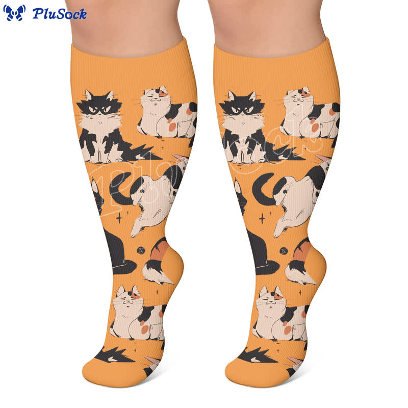 Plus Size Turquoise Cat Compression Socks - image 4
