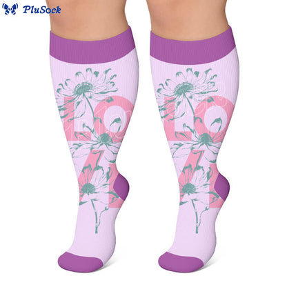 Plus Size Floral Letter Compression Socks - image 3
