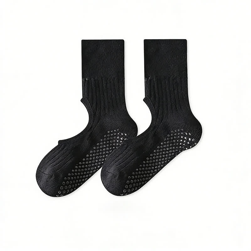 Open Instep Bow Grip Socks(2 Pairs) - Pure Black - EU35-40(US2-7) - Without Ribbon - image 18
