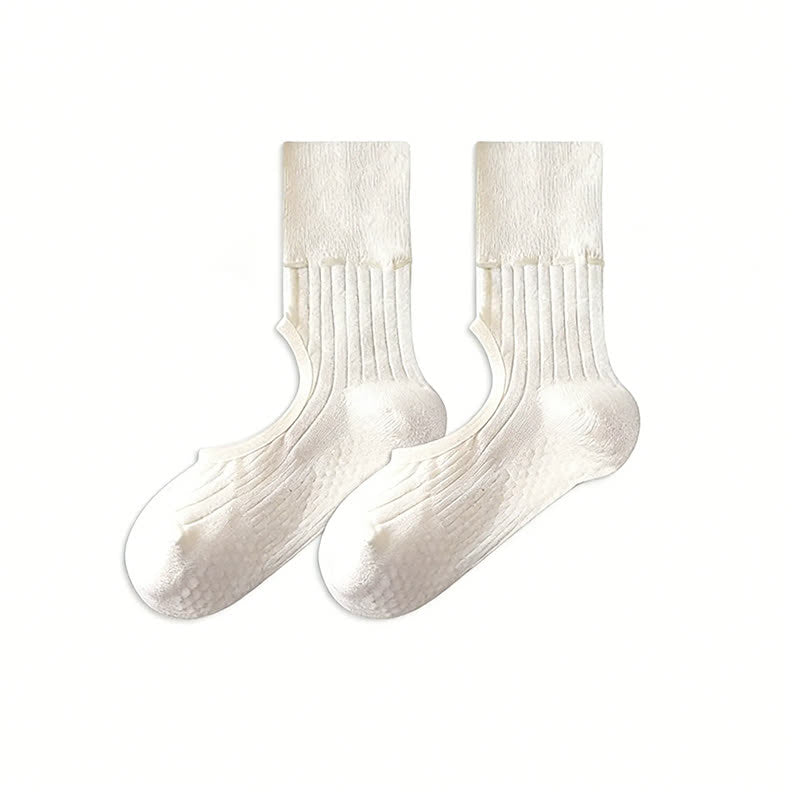 Open Instep Bow Grip Socks(2 Pairs) - White - EU35-40(US2-7) - Without Ribbon - image 16