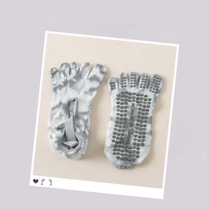 Tie Dye Five Toe Grip Socks(2 Pairs) - Grey - EU36-42(US3-8.5) - image 5