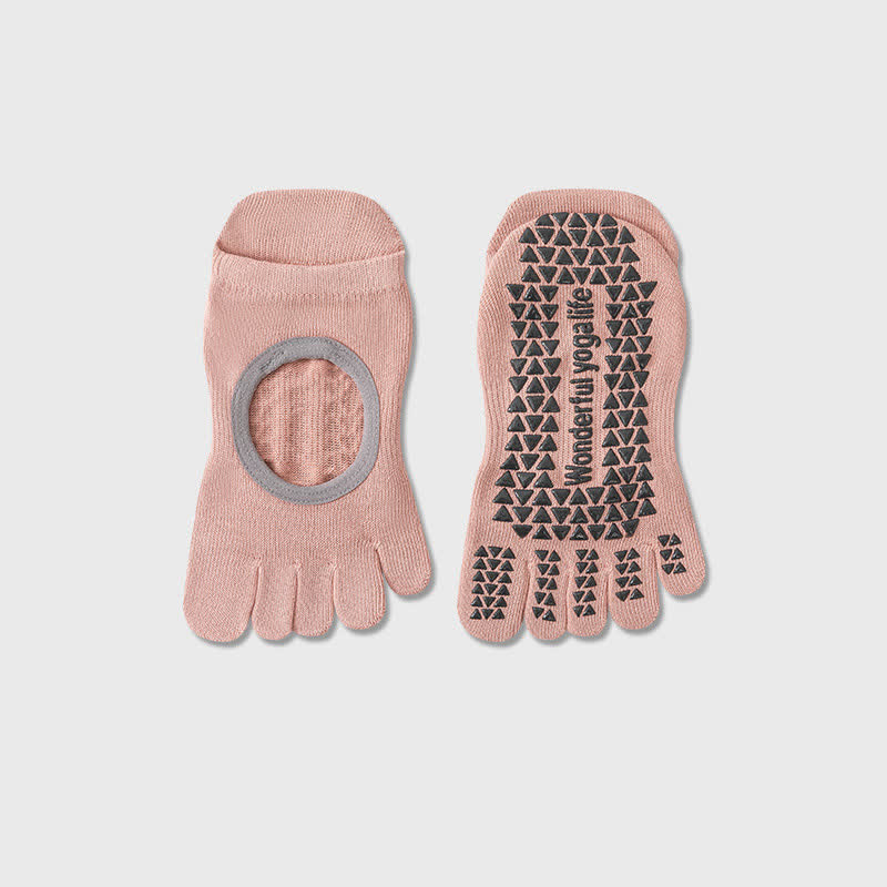 Five Toe Yoga Grip Socks(2 Pairs) - Pink - EU35-40(US2-7) - image 7