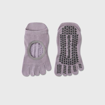 Five Toe Yoga Grip Socks(2 Pairs) - Purple - EU35-40(US2-7) - image 10